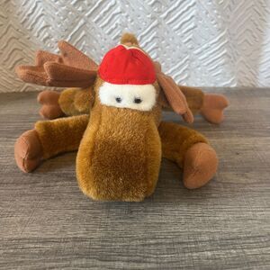 1992 Dakin Canadian Moose Plush with Backwards Baseball Hat with Maple Leaf